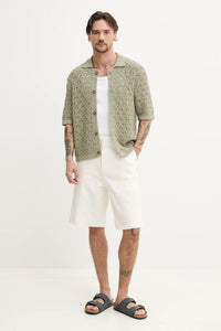 Hugo Blue | Baggy-Fit Twill-Shorts | 121 Open White