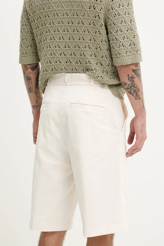 Hugo Blue | Baggy-Fit Twill-Shorts | 121 Open White