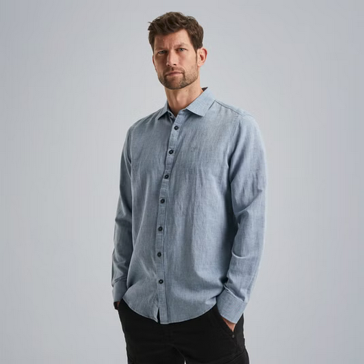 PME | Hemd aus Baumwolle/Leinen | 5187 Dark Blue