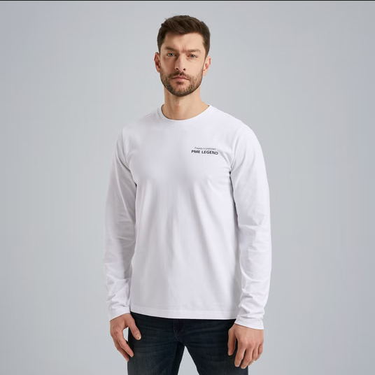 PME | T-Shirt mit langen Ärmeln | 7003 Bright White