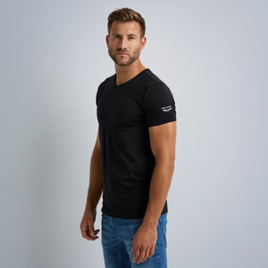 PME | 2-Pack Basic T-Shirt V-neck | 999 schwarz