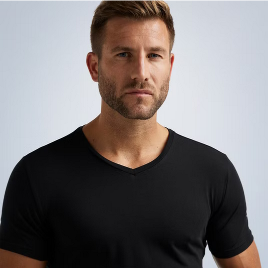 PME | 2-Pack Basic T-Shirt V-neck | 999 schwarz