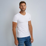 Lade das Bild in den Galerie-Viewer, PME | 2-Pack Basic T-Shirt V-neck | 900 weiss
