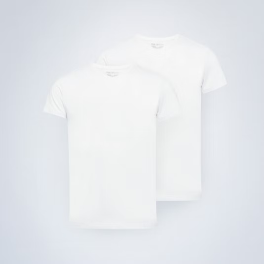 PME | 2-Pack Basic T-Shirt V-neck | 900 weiss