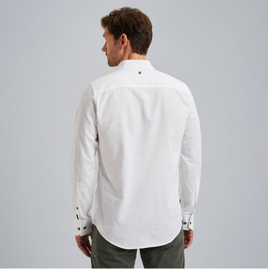 PME | Hemd aus Baumwolle/Leinen | 7003 Bright WHT