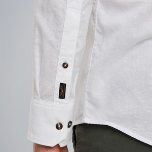 PME | Hemd aus Baumwolle/Leinen | 7003 Bright WHT