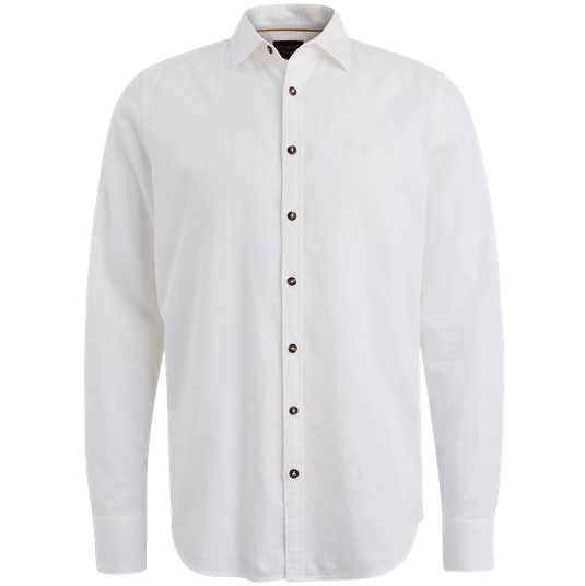 PME | Hemd aus Baumwolle/Leinen | 7003 Bright WHT
