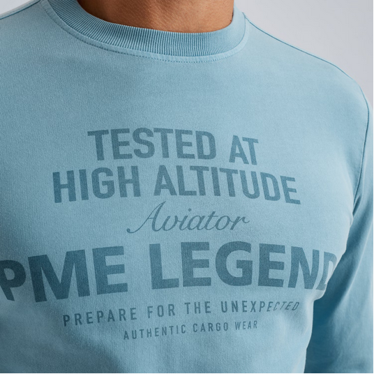 PME | Sweatshirt mit Artwork | 5393 Ash Blue