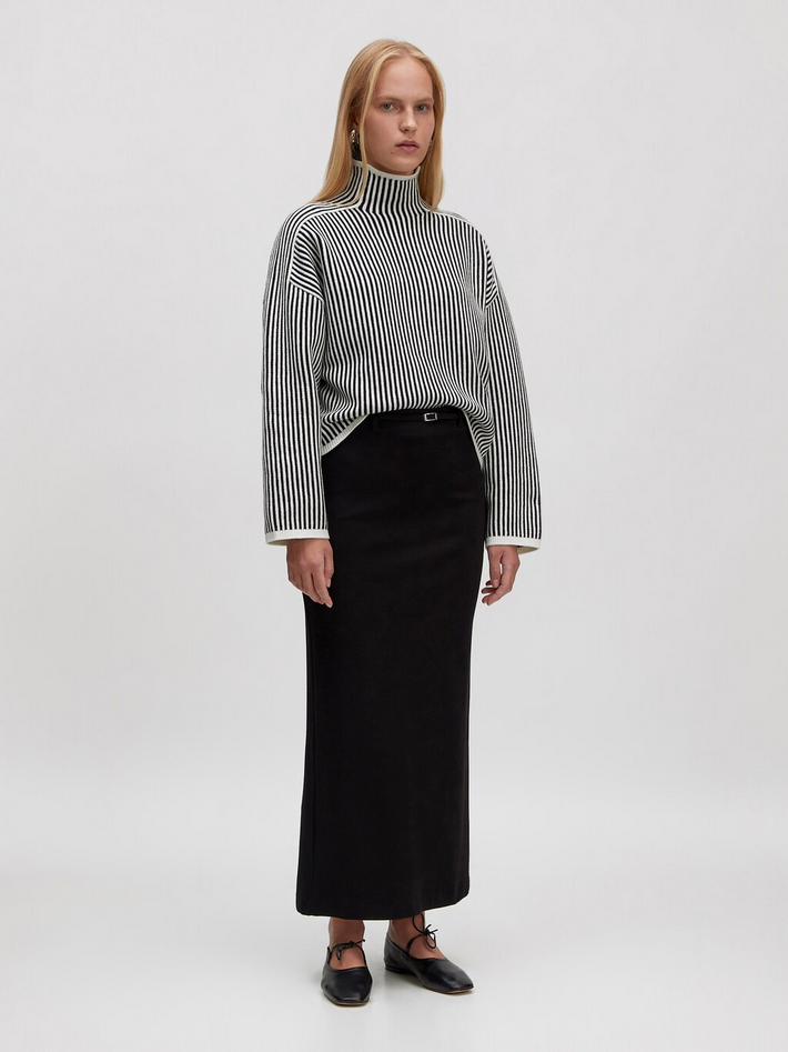 Edited | Pullover 'Nohea' | BLK/WHITE gestreift