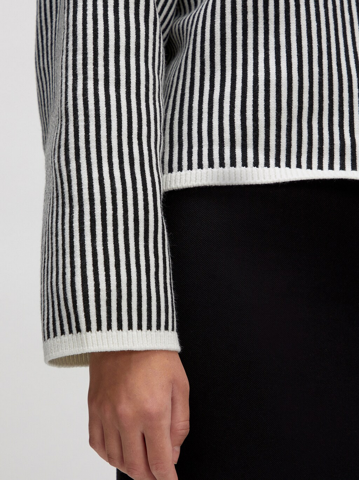 Edited | Pullover 'Nohea' | BLK/WHITE gestreift