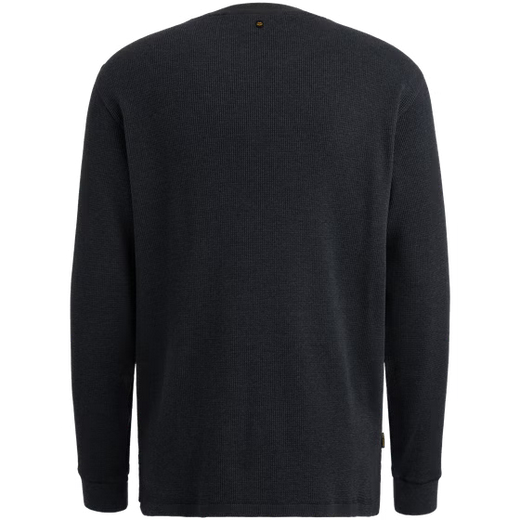 PME | Langarmshirt mit Waffelstruktur | 5281 schwarz