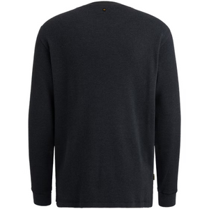PME | Langarmshirt mit Waffelstruktur | 5281 schwarz