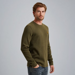 Lade das Bild in den Galerie-Viewer, PME | Langarmshirt mit Waffelstruktur | 6416 Oliv
