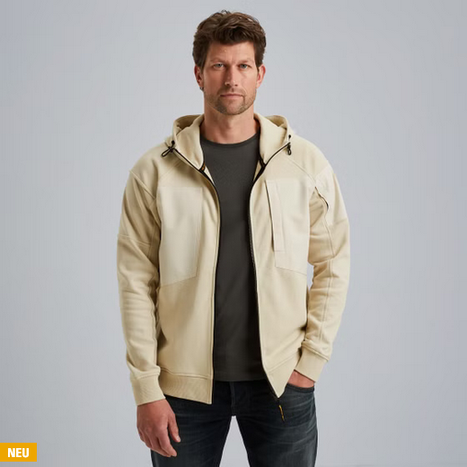 PME | Sweatjacke mit Kapuze | 7013 weiss