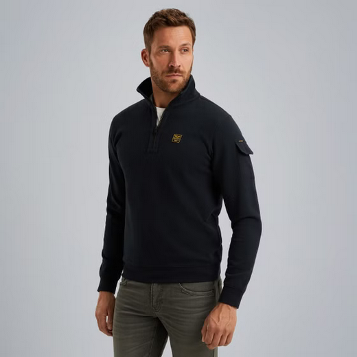 PME | Pullover mit halbem Reißverschluss | 5281 dunkelblau