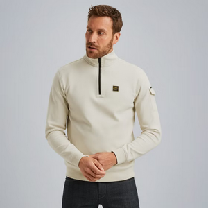 PME | Pullover mit halbem Reißverschluss | 7013 weiss