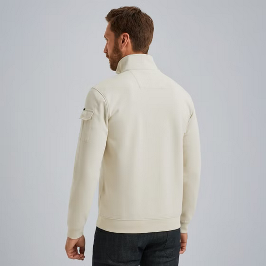 PME | Pullover mit halbem Reißverschluss | 7013 weiss