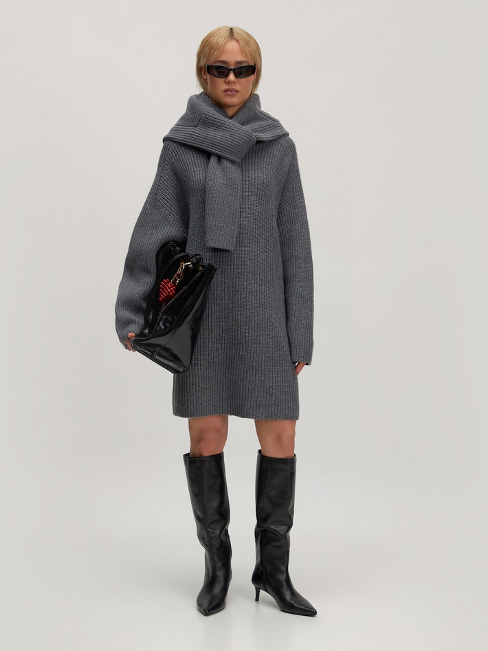 Edited | Strickkleid 'Neea' | DARK GREY dunkelgrau