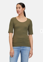 Lade das Bild in den Galerie-Viewer, Cartoon |   Basic Shirt mit überschnittenen Ärmeln  | 5780 Ivy Green
