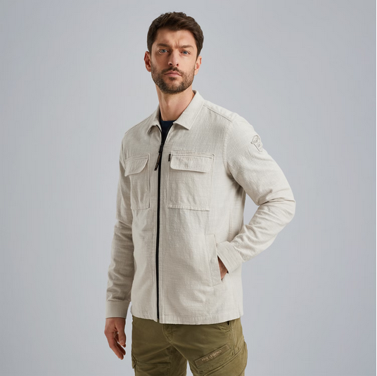 PME | Hemdjacke mit Reißverschluss | 7013 Bone WHT