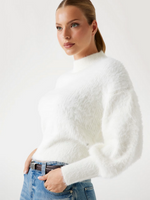 Lade das Bild in den Galerie-Viewer, Guess | Pullover mit Rundhalsausschnitt aus Flauschgarn | G012 CREAMWHITE
