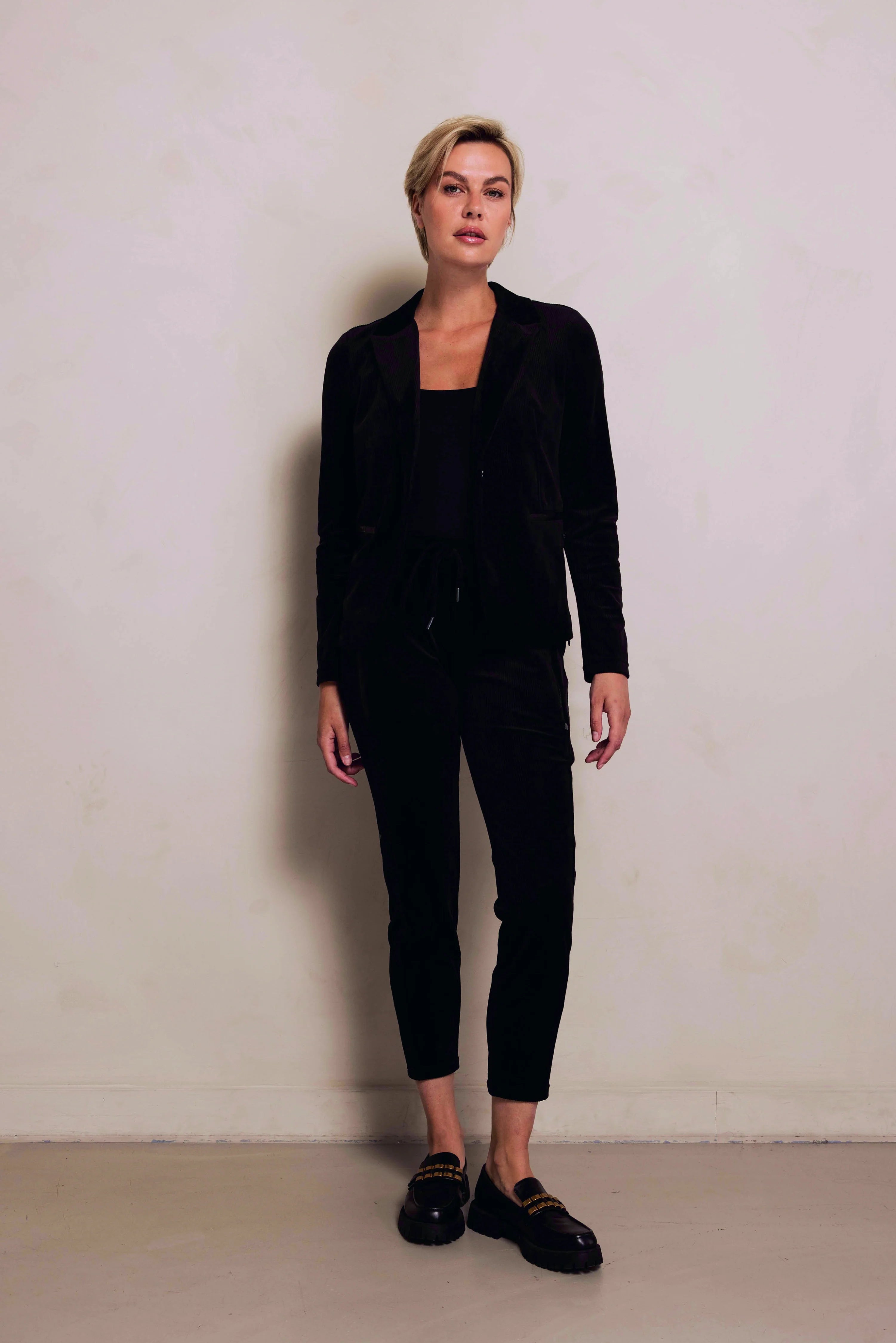 Zhrill | SALMA - Soft Cord Blazer | Black