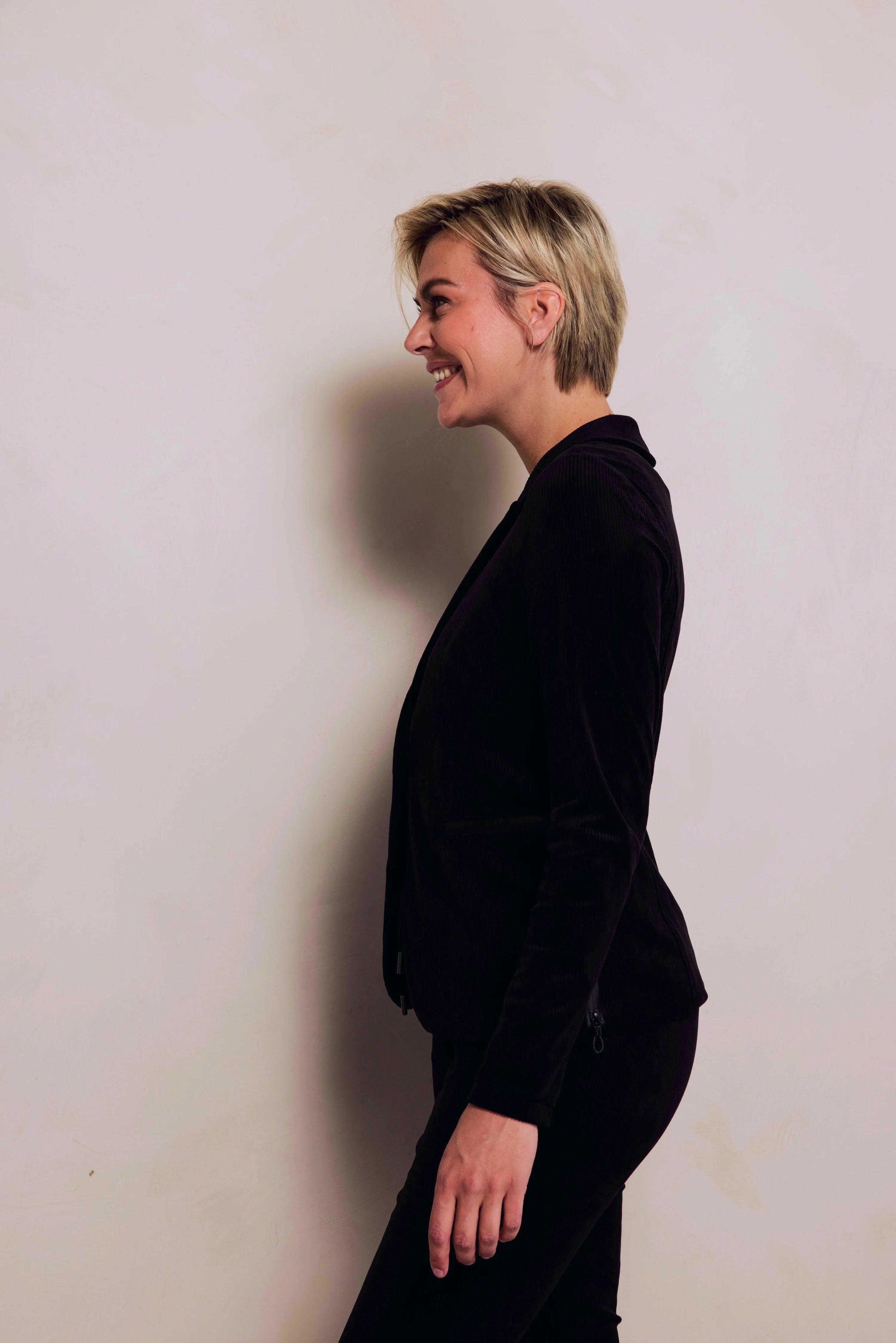 Zhrill | SALMA - Soft Cord Blazer | Black