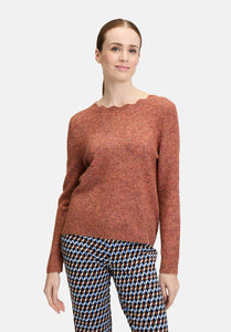 Cartoon | Strickpullover mit Rundhalsausschnitt | 7709 Light Brown Melange