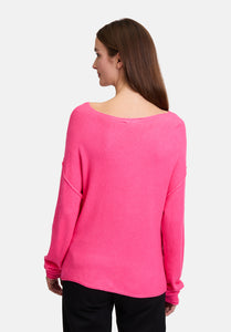 Cartoon | Strickpullover mit Rundhalsausschnitt | 4179 Neon Pink