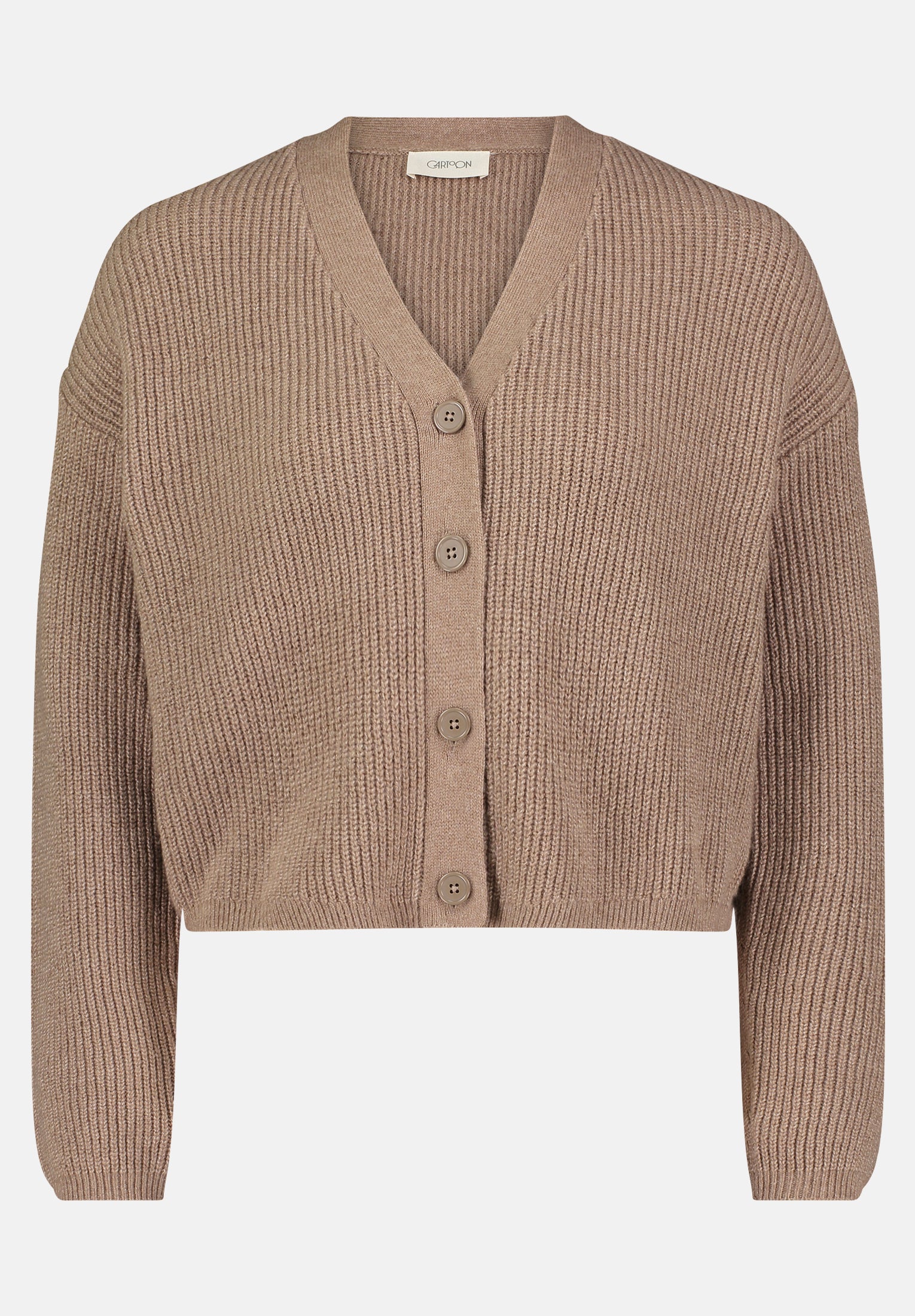 Cartoon | Strick-Cardigan mit V-Ausschnitt | 7709 Light Brown Melange