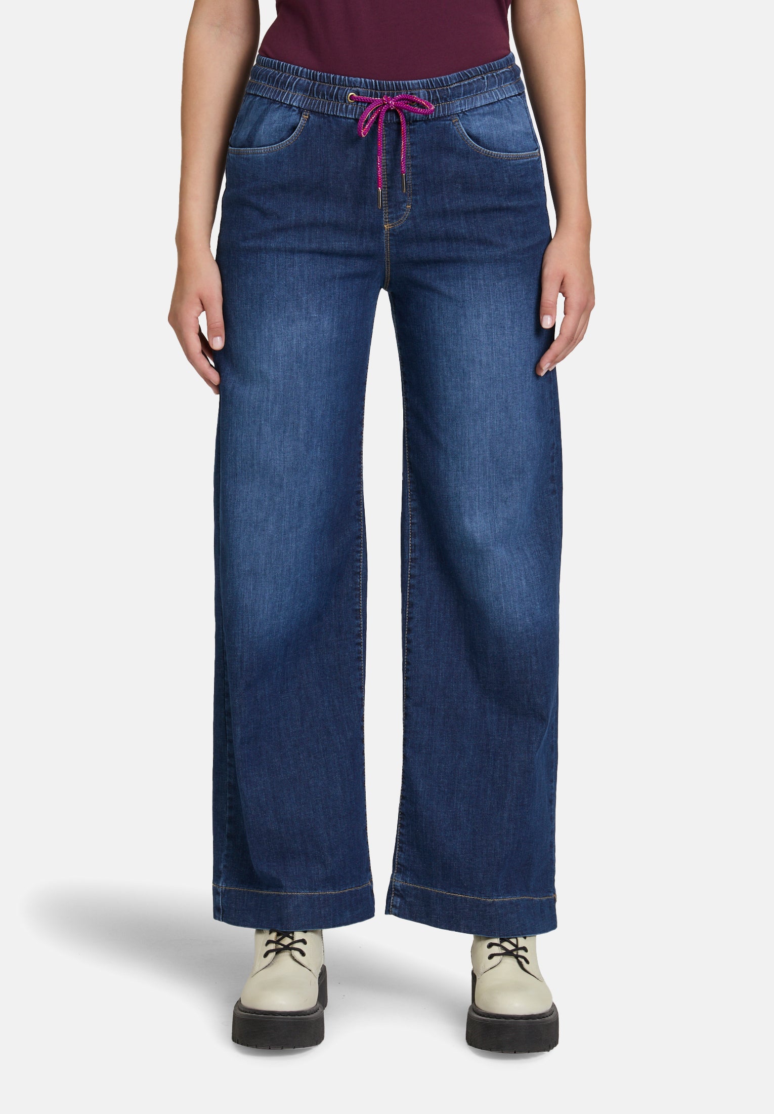 Cartoon | Casual-Jeans mit weitem Bein  | 8620 Dark Blue Denim