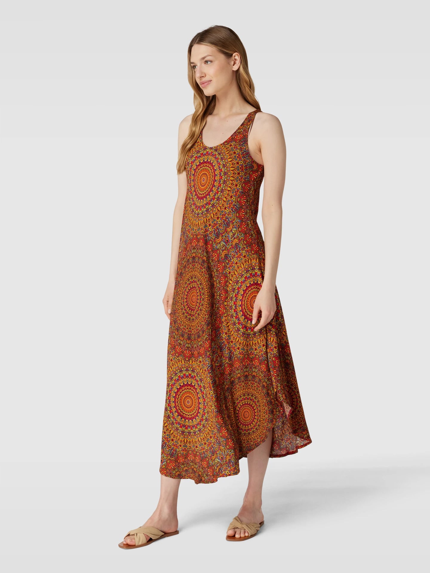 Apricot | Moroccan Mandala Curve Dress  | 0 RED