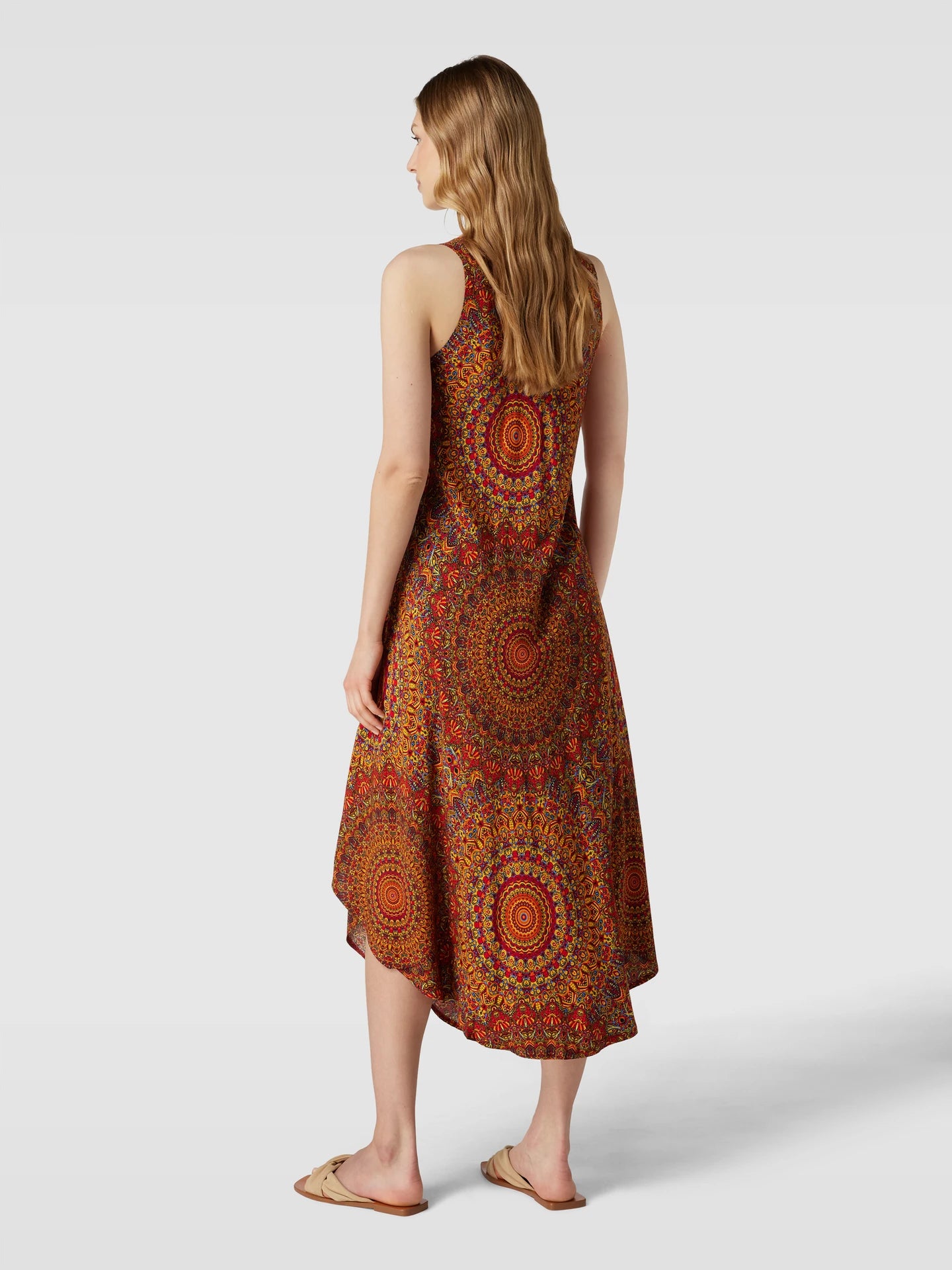 Apricot | Moroccan Mandala Curve Dress  | 0 RED