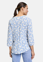 Lade das Bild in den Galerie-Viewer, Cartoon | Blusenshirt mit Muster | 1881 Cream/Blue
