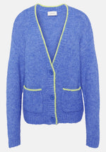 Load image into Gallery viewer, Cartoon | V-neck knitted cardigan | 8820 Blue/Yellow
