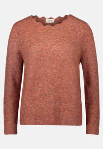 Cartoon | Strickpullover mit Rundhalsausschnitt | 7709 Light Brown Melange