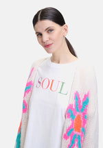 Load image into Gallery viewer, Cartoon | Knitted cardigan with intarsia | 1843 Cream/Pink
