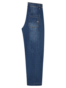 Buena Vista | Barrel O-Shape Stretch Denim Jeans | 8490 darkstone