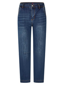 Buena Vista | Barrel O-Shape Stretch Denim Jeans | 8490 darkstone