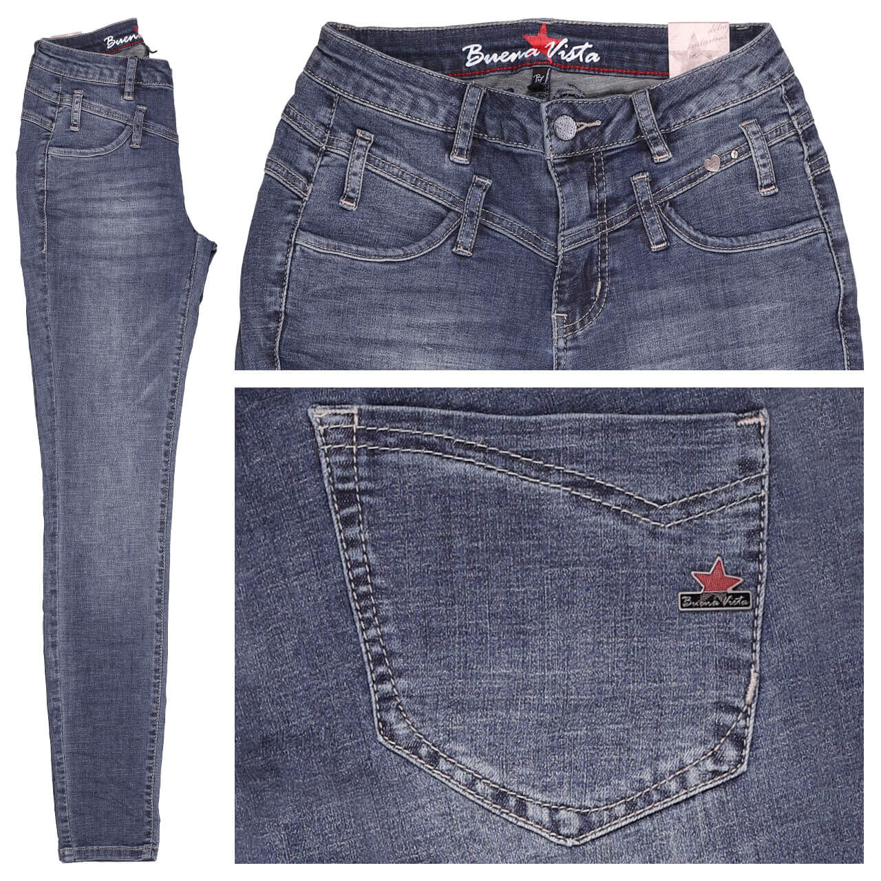 Buena Vista | Florida Stretch Denim Jeans | 6308 mid blue