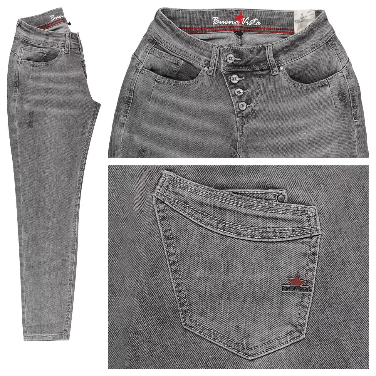 Buena Vista | Malibu 7/8 Stretch Deniml | 9050 fadedgrey