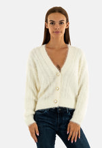 Lade das Bild in den Galerie-Viewer, Guess | Flauschiger Gardigan | G1O6 DOVE WHT
