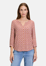 Lade das Bild in den Galerie-Viewer, Cartoon | Casual-Bluse mit Muster | 4859 Rose/Camel
