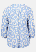 Lade das Bild in den Galerie-Viewer, Cartoon | Blusenshirt mit Muster | 1881 Cream/Blue
