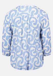 Cartoon | Blusenshirt mit Muster | 1881 Cream/Blue