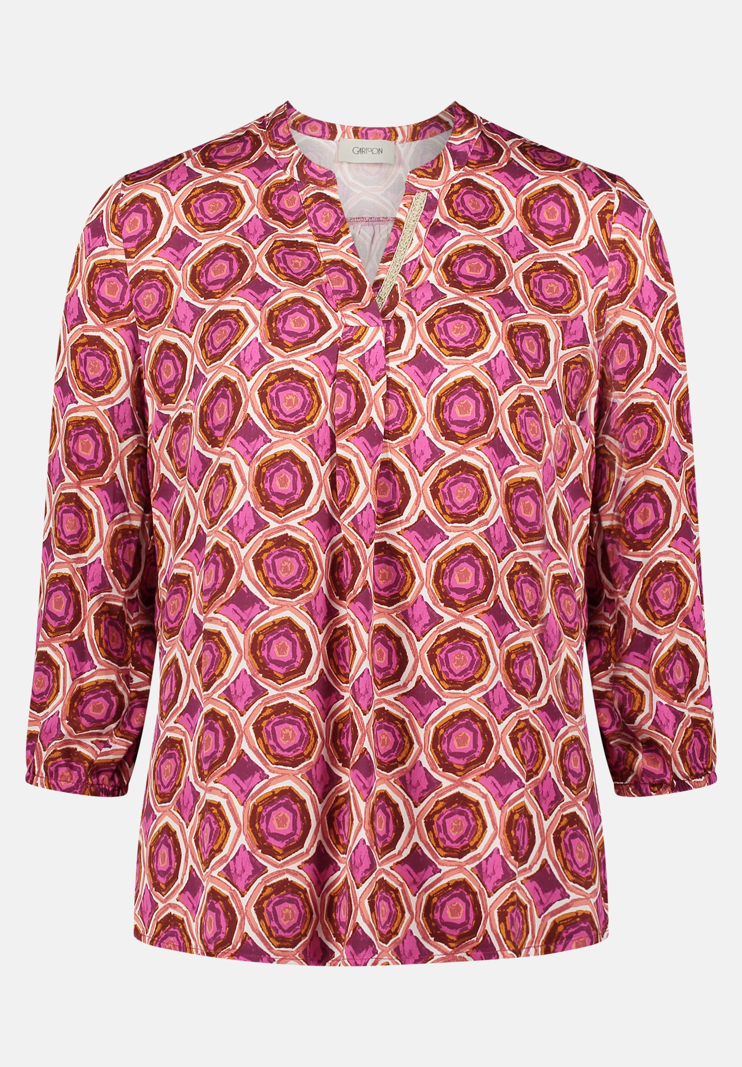 Cartoon | Blusenshirt mit Muster | 1861 Cream/Purple