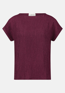 Cartoon | Strukturshirt kurzarm  | 4685 Dark Aubergine