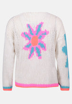 Load image into Gallery viewer, Cartoon | Knitted cardigan with intarsia | 1843 Cream/Pink
