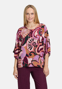 Cartoon | Casual-Bluse mit Muster | 6842 Purple/Rose