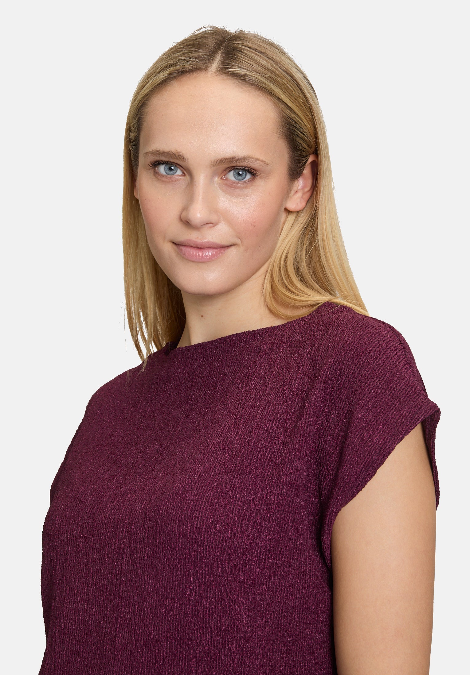 Cartoon | Strukturshirt kurzarm  | 4685 Dark Aubergine